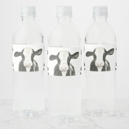 Heilige Koe Ik Ben Eén Koeienprint Verjaardag Waterfles Etiket