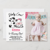 Heilige Koe Ik ben één meisje 1e verjaardag foto Kaart (Voorkant)
