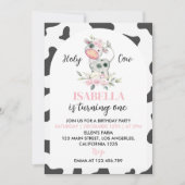 Heilige Koe Ik Ben Eén Meisje Eerste Verjaardagsui Kaart (Voorkant)