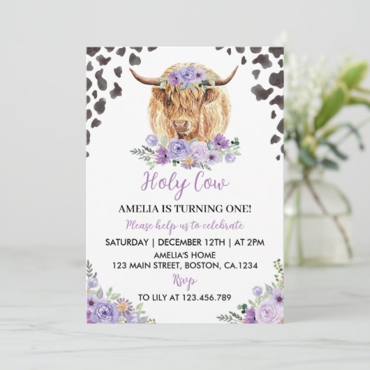 Heilige Koe Ik Ben Een Meisje Eerste Verjaardagsui Kaart (Staand voorkant)