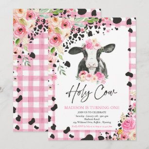 Heilige Koe Ik Ben Eén Roze Bloem Boerderij Verjaa Kaart