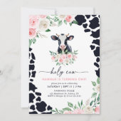 Heilige Koe Ik ben een roze bloemenmeisje Koe 1e V Kaart (Voorkant)