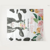 Heilige Koe Ik ben Eén Roze Gingham Bloemige Verja Wandkleed (Voorkant (horizontaal))