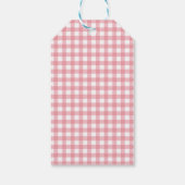 Heilige Koe Ik ben een roze Gingham Daisy Birthday Cadeaulabel (Achterkant)