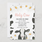 Heilige Koe Ik ben een roze Gingham Daisy Birthday Kaart (Voorkant)