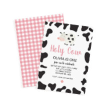 Heilige Koe Ik ben een roze Gingham Daisy Birthday