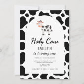 Heilige Koe, ik ben een roze meisje 1e verjaardag Kaart (Voorkant)