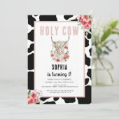 Heilige Koe Ik ben een roze verjaardag Kaart (Staand voorkant)