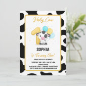 Heilige koe ik ben één Rund 1e verjaardagsuitnodig Kaart (Staand voorkant)