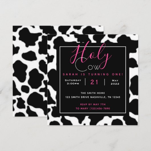 Heilige Koe Ik ben één uitnodiging (Voorkant / Achterkant)