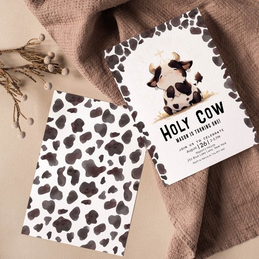 Heilige koe Ik ben één verjaardagsuitnodiging Kaart