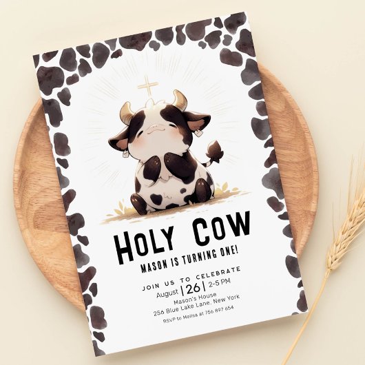 Heilige koe Ik ben één verjaardagsuitnodiging Kaart