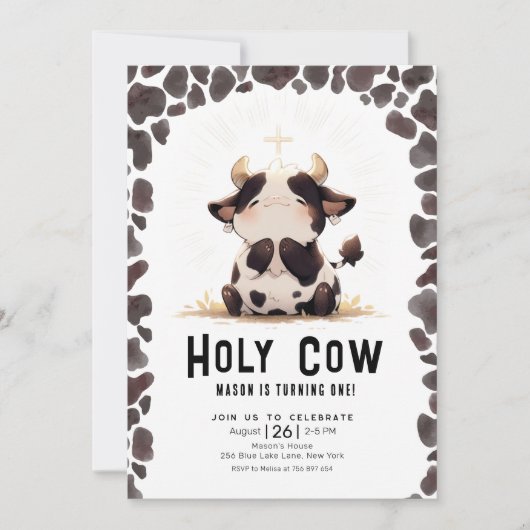 Heilige koe Ik ben één verjaardagsuitnodiging Kaart (Voorkant)