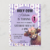 Heilige Koe Ik Ben Een Waterverf Paarse Strik Uitn Briefkaart (Voorkant)