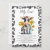 Heilige Koe Ik ben een zonnebloemen Boerderij 1e v Kaart (Voorkant)