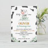 Heilige Koe Ik ben Koe Uitnodiging eerste verjaard (Staand voorkant)