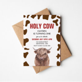 Heilige Koe Ik ben 'n Rode Pset-uitnodiging van za Kaart