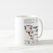 Heilige Koe Ik ben nu 40 grappige 40ste verjaardag Koffiemok (Voorkant rechts)