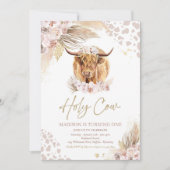 Heilige Koe Ik ben One Boho Pampas Highland Koe Bi Kaart (Voorkant)