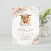 Heilige Koe Ik ben One Boho Pampas Highland Koe Bi Kaart (Staand voorkant)