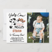 Heilige Koe Ik ben One Boy 1e Verjaardagsfoto Kaart (Voorkant)