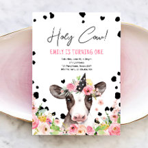 Heilige Koe Ik ben 'One Girl Farm Animals Birthday