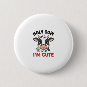 Heilige Koe Ik Ben Schattig Grappige Koe Vintage G Ronde Button 5,7 Cm