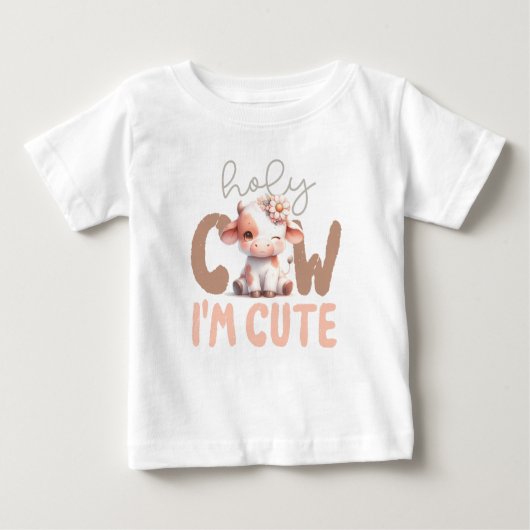 Heilige Koe Ik ben Schattige Baby T-shirt Genderne (Voorkant)