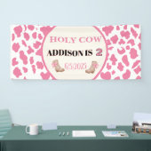 Heilige Koe Ik ben Twee Koeien Print Verjaardag Ba Spandoek (Beurs)