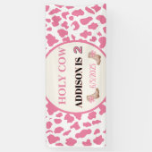 Heilige Koe Ik ben Twee Koeien Print Verjaardag Ba Spandoek (Verticaal)