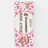 Heilige Koe Ik ben Twee Koeien Print Verjaardag Ba Spandoek (Verticaal)