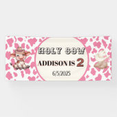 Heilige Koe Ik ben Twee Koeien Print Verjaardag Ba Spandoek (Horizontaal)