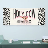 Heilige Koe Ik ben Twee Koeien Print Verjaardag Ba Spandoek (Beurs)