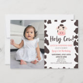 Heilige Koe! Ik draai een 1e verjaardagsfeestje Kaart (Voorkant)