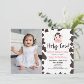 Heilige Koe! Ik draai een 1e verjaardagsfeestje Kaart (Staand voorkant)