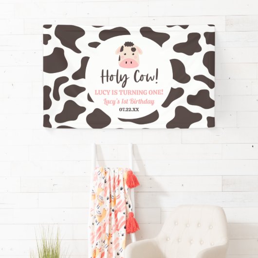 Heilige Koe, ik draai er een! 1e eerste verjaardag Spandoek (Insitu)