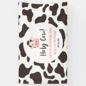 Heilige Koe, ik draai er een! 1e eerste verjaardag Spandoek (Verticaal)