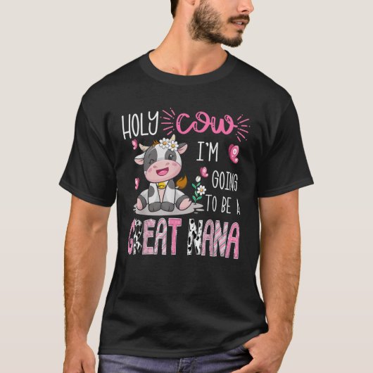Heilige Koe, ik ga een grote Nana gender openbarin T-shirt (Voorkant)