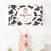 Heilige Koe Ik Word Eén! 1e Eerste Verjaardagsfees Spandoek (Insitu)