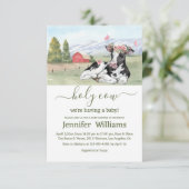 Heilige koe in het boerderij Meisje baby shower Kaart (Staand voorkant)