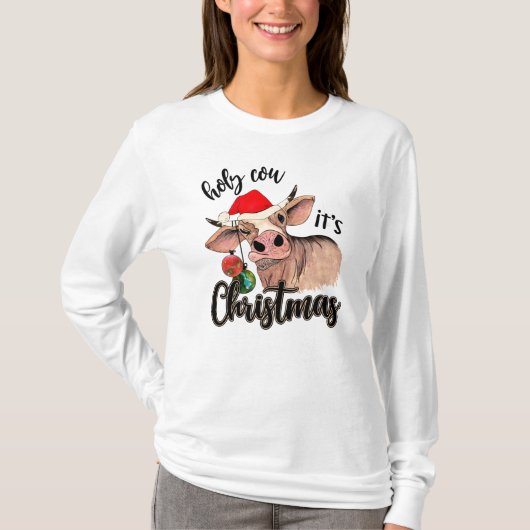 *~* Heilige Koe IT is kerstversiering grappig T-shirt (Voorkant)