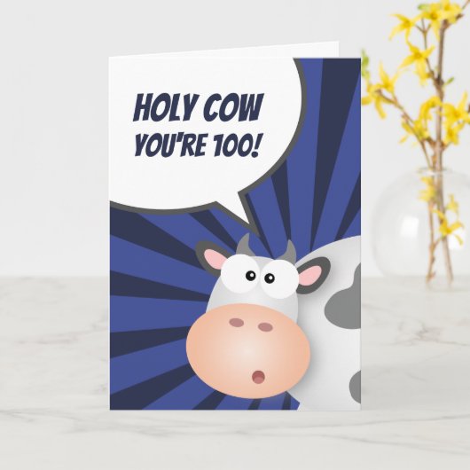 Heilige Koe Je bent 100 grappige over de heuveldag Kaart (Gele Bloem)