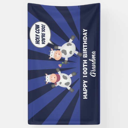 Heilige Koe Je bent 100 grappige over de heuveldag Spandoek (Verticaal)