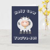 Heilige koe je bent 40! Grappig over de heuvel ver Kaart (Gele Bloem)