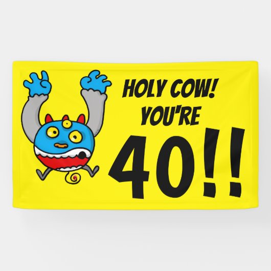 Heilige Koe Je Bent 40 Grappige 40e Verjaardag Spandoek (Horizontaal)