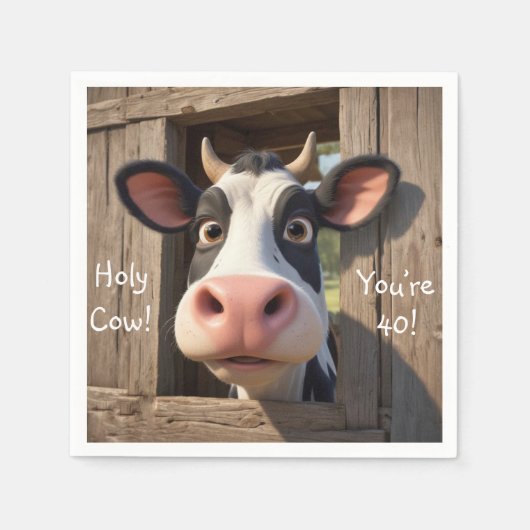 Heilige Koe Je bent 40 Servet (Voorkant)