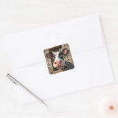 Heilige Koe Je bent 40 Vierkante Sticker (Envelop)