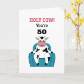 Heilige Koe Je bent 50 60 70 Funny Sarcastic Birth Kaart (Gele Bloem)