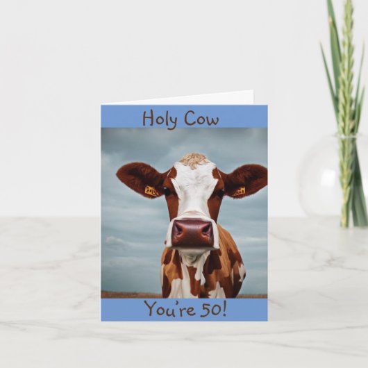 Heilige Koe Je bent 50 Kaart (Voorkant)