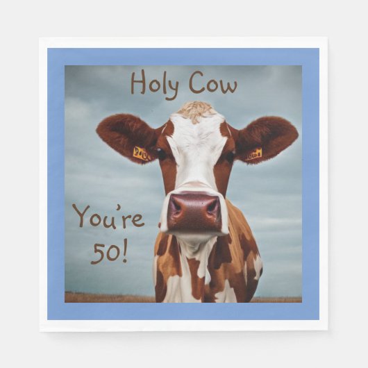 Heilige Koe Je bent 50 Servet (Voorkant)